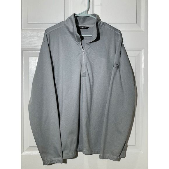The North Face Men's Heather Gray Quarter Polyester Zip-Up Pullover Size XL - Picture 2 of 8